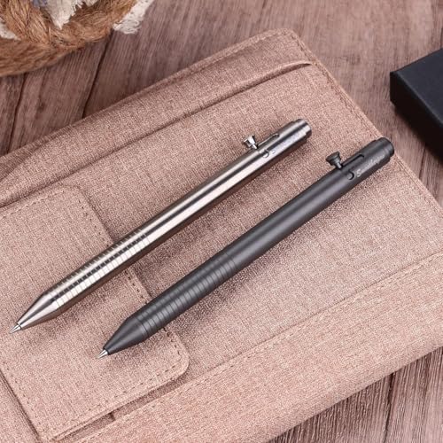 SMOOTHERPRO Titanium Bolt Action Pen Retractable Gel Pen Compatible with Pentel Refills Lightweight Slim Shape for EDC Pocket Business Collection Color Dark Gray (Ti141) - Image 5