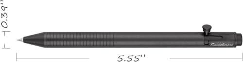 SMOOTHERPRO Titanium Bolt Action Pen Retractable Gel Pen Compatible with Pentel Refills Lightweight Slim Shape for EDC Pocket Business Collection Color Dark Gray (Ti141) - Image 2