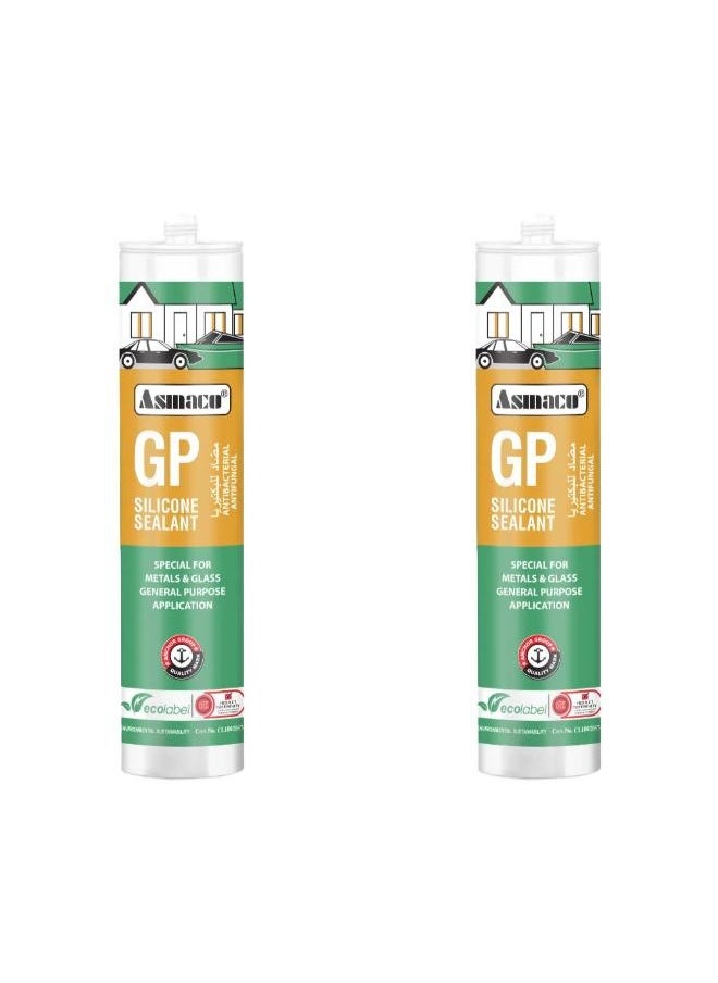 Asmaco Asmaco Gp Silicone Sealant - Grey - 280 Ml - Set of 02 