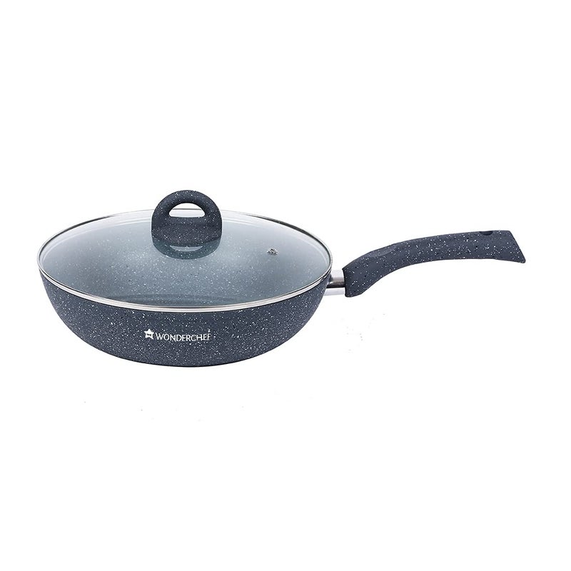 Wonderchef Granite Wok with lid 24cm