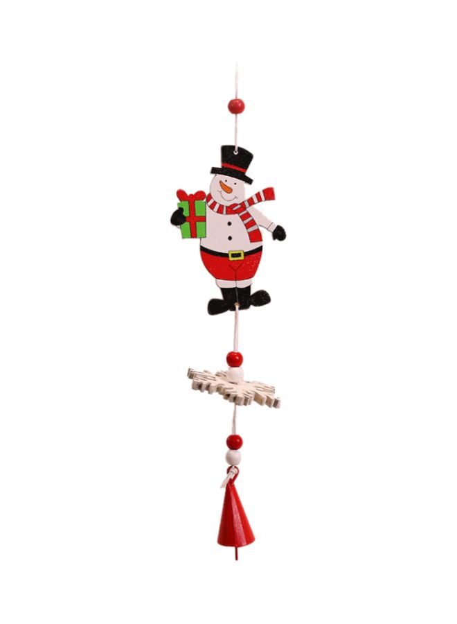 NIBEMINENT Decorative Snowman Wind Chime White/Red/Green 22.5x6.5cm - Image 1