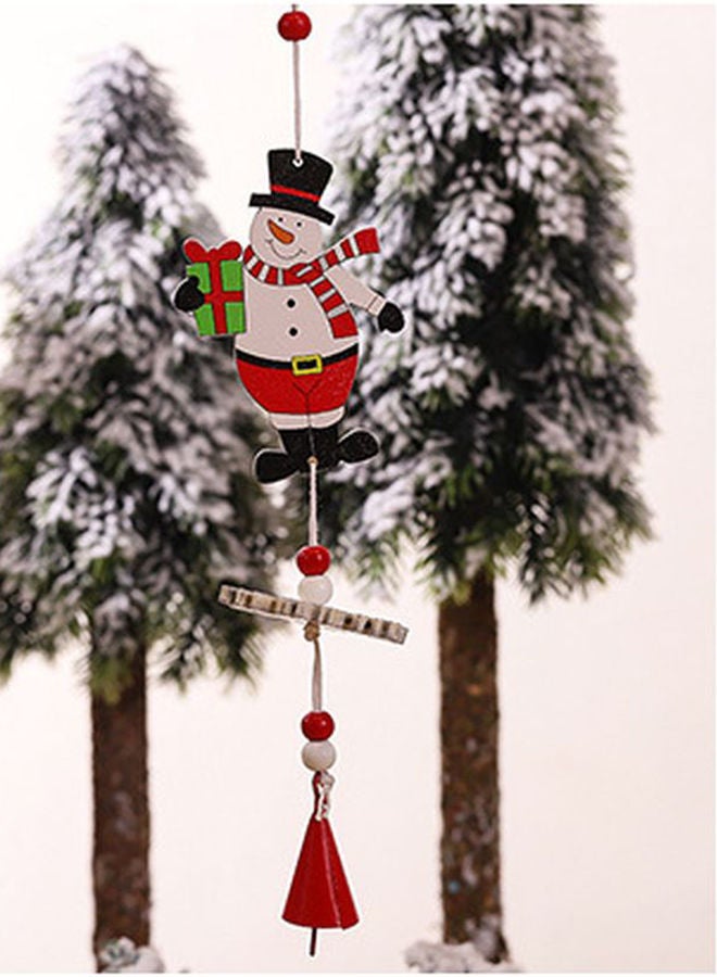 NIBEMINENT Decorative Snowman Wind Chime White/Red/Green 22.5x6.5cm - Image 2