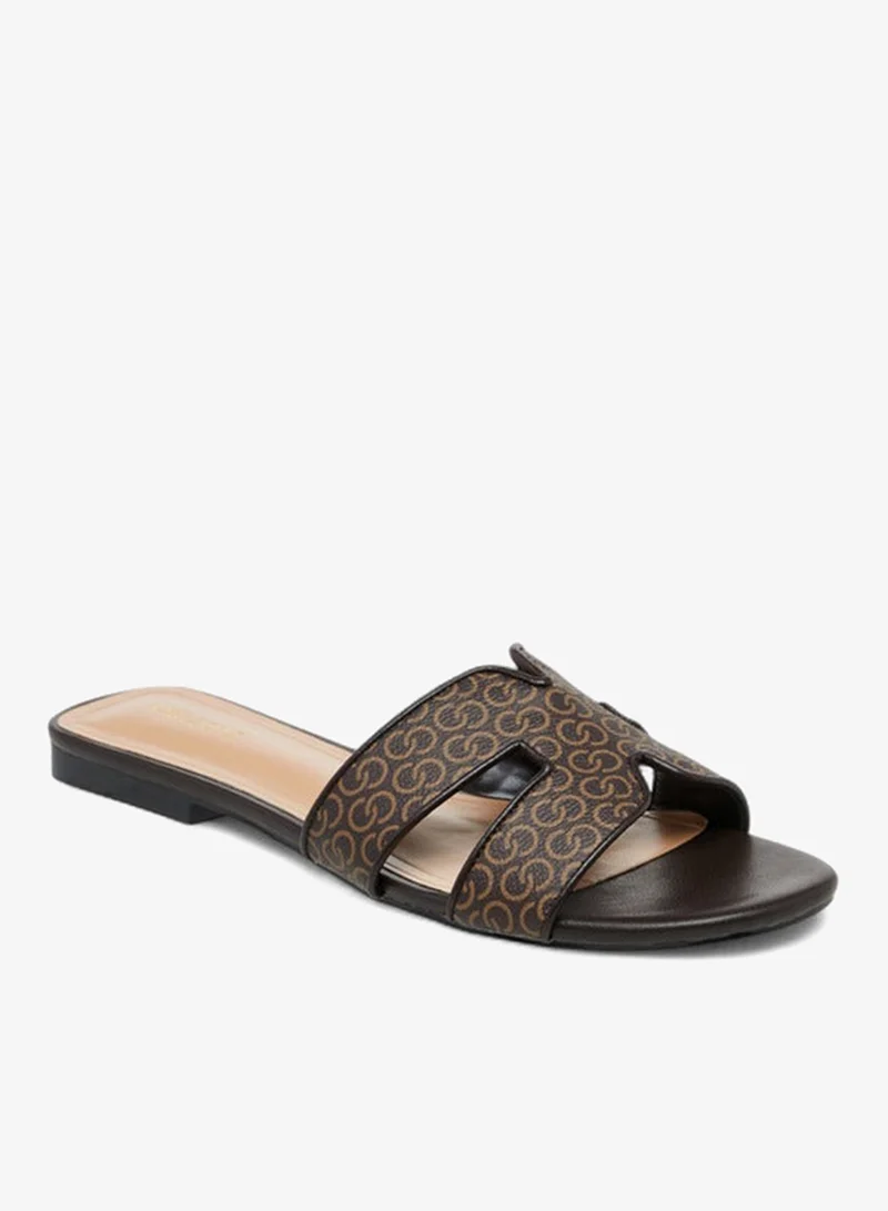 Celeste Women's Monogram Print Slip-On Sandals