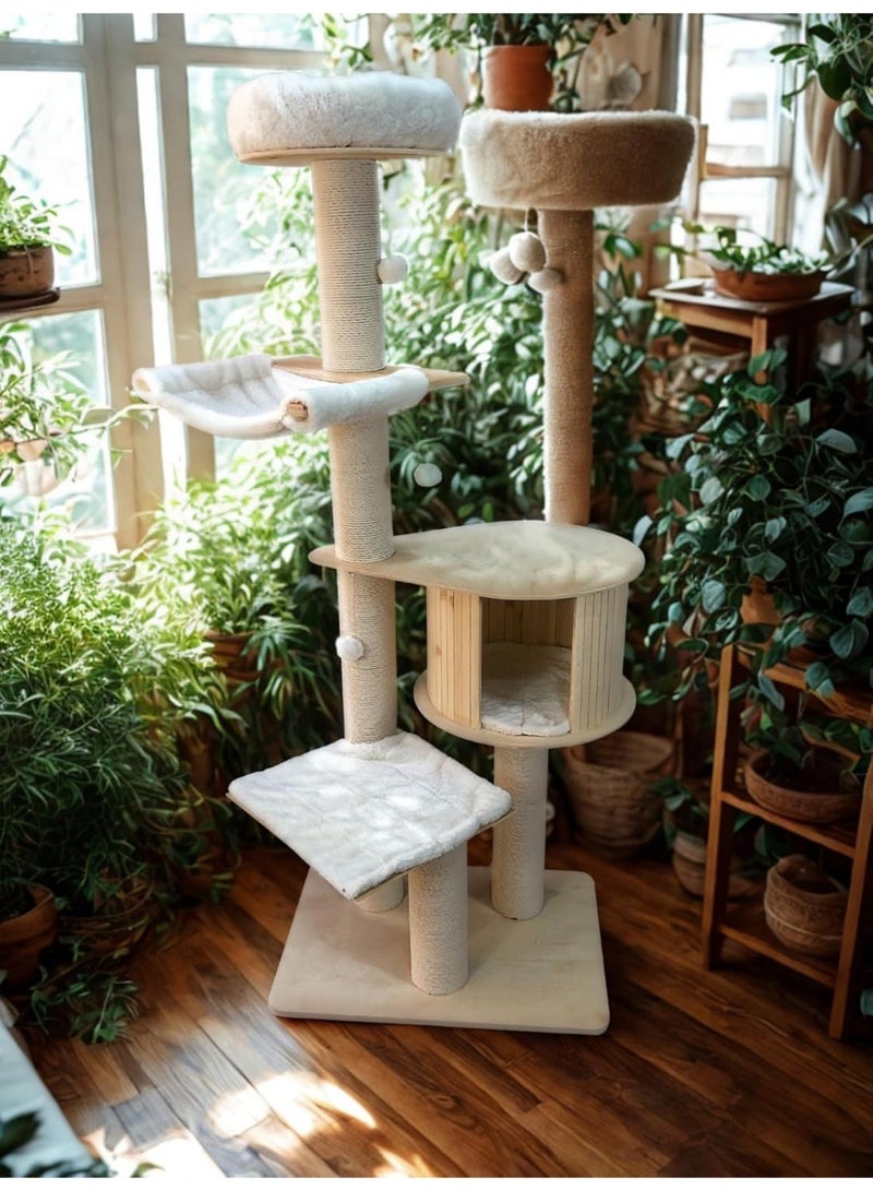 Pets House & Care Modern Plywood Cat Tree Condo Tower – Large Size Multi-Level Cat Furniture for Climbing, Scratching & Resting – Stylish and Durable Indoor Cat Activity Center - Image 4