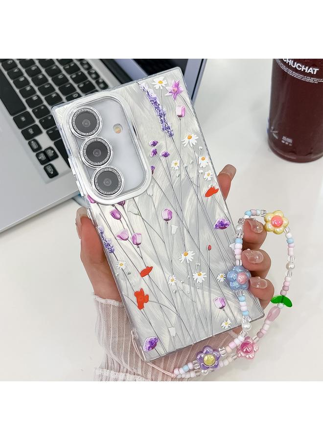 إيروريكس جراب لهاتف Samsung Galaxy A36 مصنوع من مادة TPU بتصميم زهرة مطلية بالكهرباء - Image 1