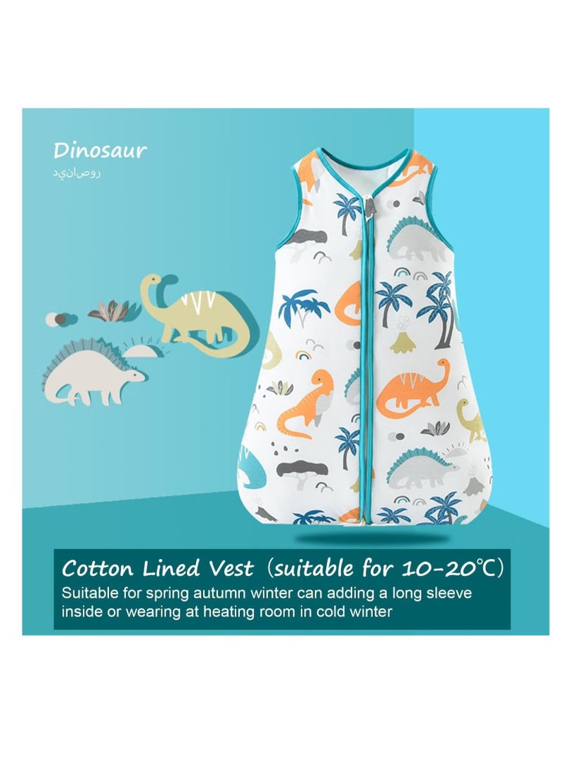 Baby sleeping bag, baby wearable blanket, 100% cotton sleeping bag, two-way zipper, suitable for boys and girls  - Image 1