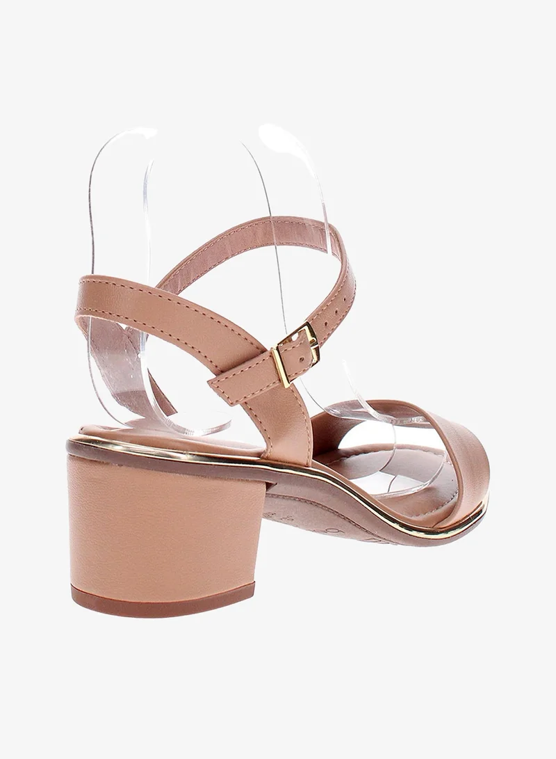 Beira Rio Tan Mid Heel Sandals for Women – Stylish & Comfortable Footwear for Any Occasion for Women | Best Price UAE