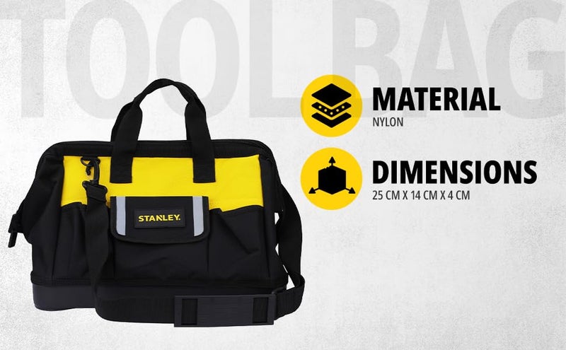 STANLEY STST516126 16 Multipurpose Tools Storage Water Proof Open Mouth Bag for Easy Convenient Storage 1 Year Warranty YELLOW BLACK - Image 2