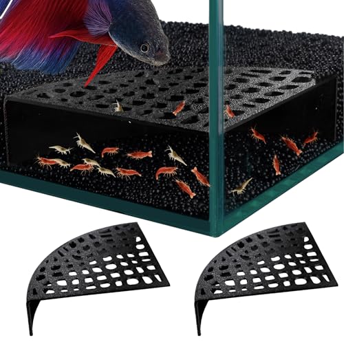 HERPDEN 2Pack Black Shrimp Hides for Aquarium Stealth Cave with MultiSized Holes 180 Viewing Stable Hides for CherryDwarf Shrimp - Image 1