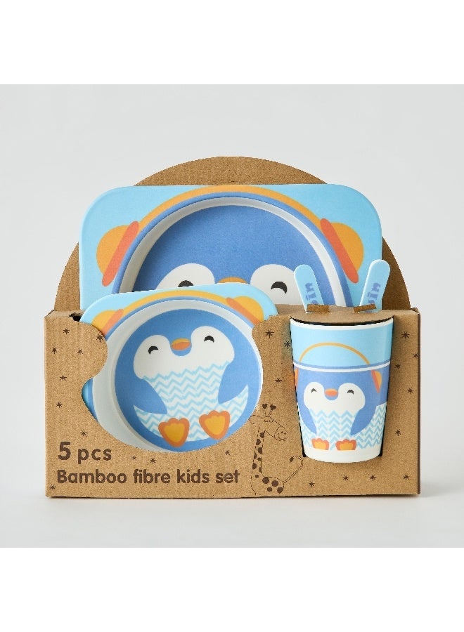 Home Box Penguin 5-Piece Bamboo Dinner Set 21.3 x 21.3 cm  - Image 3