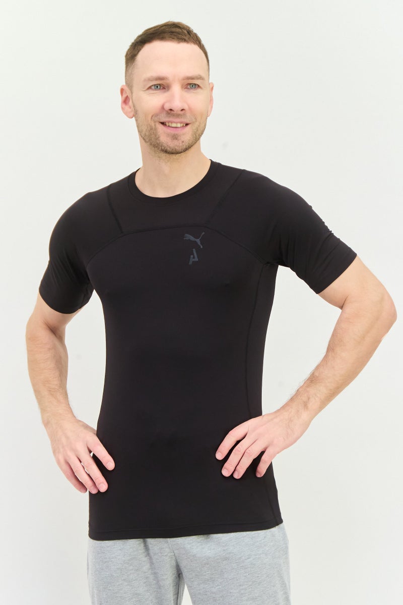 PUMA تي شيرت تدريب قصير الأكمام للرجال، رياضي، أسود - Image 1