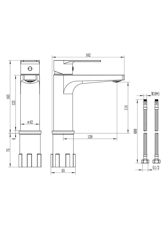 DANUBE HOME Milano Plus Texas 3-in-1 Collection  Basin Mixer, Shower Mixer, Shower Kit , Modern Brass Faucet for Home and Commercial Use - Image 5
