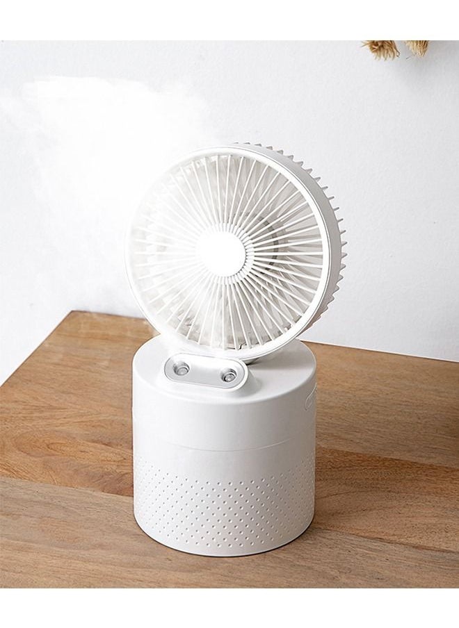 Shuer - 3-Speeds 2-in-1 Desktop Fan Spray Humidifier 950ml 14.8W 4000mAh GXZ-JF01 White - Image 1