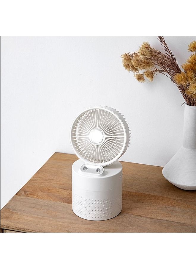 Shuer - 3-Speeds 2-in-1 Desktop Fan Spray Humidifier 950ml 14.8W 4000mAh GXZ-JF01 White - Image 1
