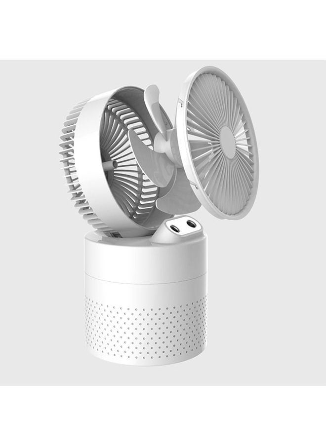 Shuer - 3-Speeds 2-in-1 Desktop Fan Spray Humidifier 950ml 14.8W 4000mAh GXZ-JF01 White - Image 1
