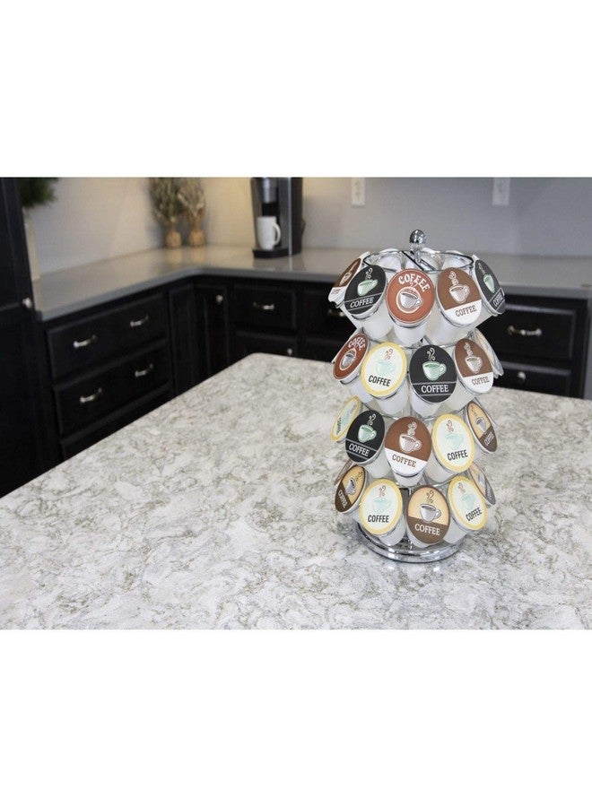 Nifty Solutions Nifty K Cup Holder – Compatible with K-Cups, Coffee Pod Carousel | 40 K Cup Holder, Spins 360-Degrees, Lazy Susan Platform, Modern Chrome Design, Home or Office Kitchen Counter Organizer - Image 5