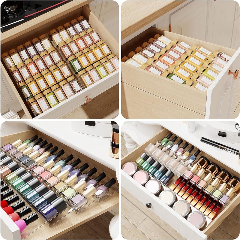Jadehom Spice Drawer Organizer, 4 Tier Clear Acrylic Expandable From 13" to 26" Seasoning Jars Drawer Insert, Kitchen Drawer Spice Rack Tray for Cabinet/Countertop - Image 2