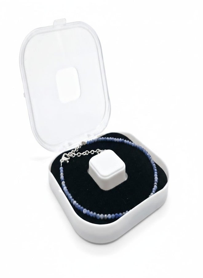 Chitshakti Natural Lapis Lazuli Beads Anklet for Women - 2mm | Lapis lazuli Crystal Anklet for Motivation, Focus & Positivity | Healing Stone Spiritual Jewellery | Adjustable Gift for Women - Image 1