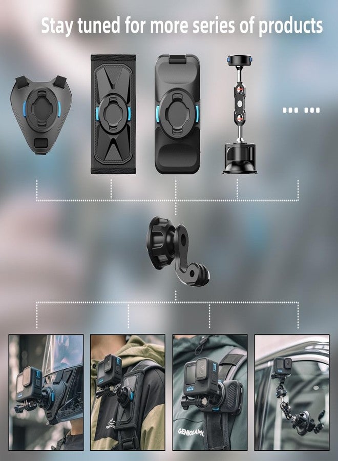 SUREWO Magnetic Quick Release Motorcycle Helmet Chin Strap Mount Compatible with Go pro Hero 12,11,10, 9, 8, 7, (2018), 6 5,DJI Osmo Action 4/3, AKASO, SJCAM and More - Image 2