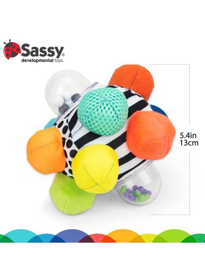 Sassy Developmental Bumpy Ball | High Contrast Colors And Patterns | Easy To Grasp Bumps Help Develop Motor Skills - Image 3