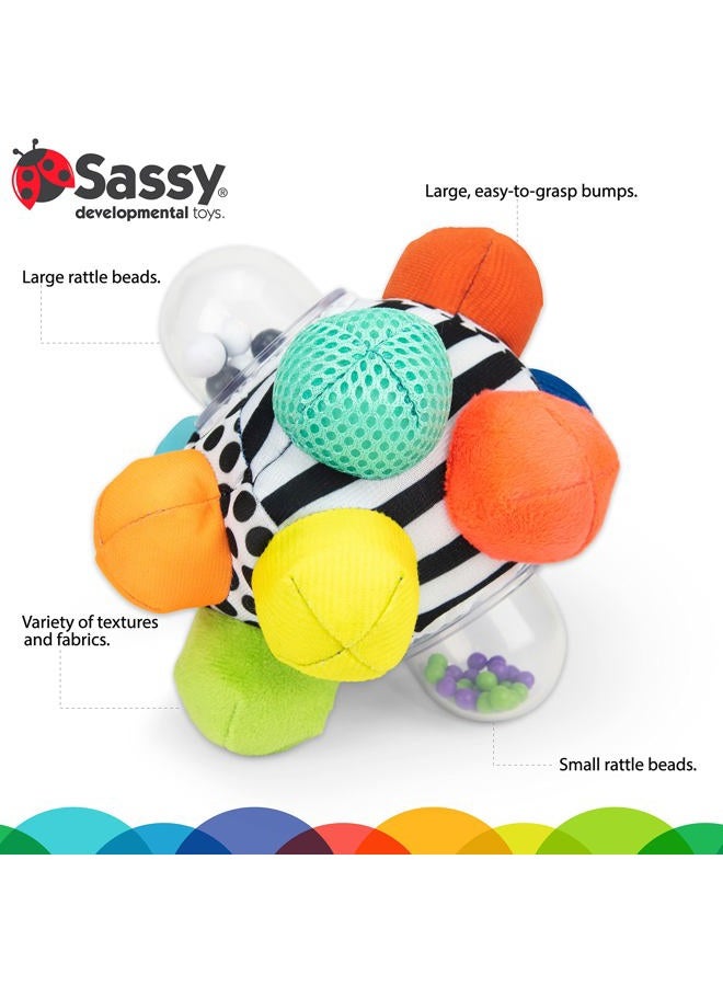 Sassy Developmental Bumpy Ball | High Contrast Colors And Patterns | Easy To Grasp Bumps Help Develop Motor Skills - Image 2