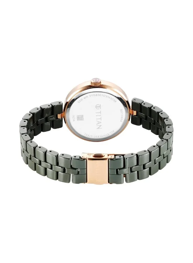 تيتان Women Analog Display Watch With Green Ceramic Strap - 95215KC04