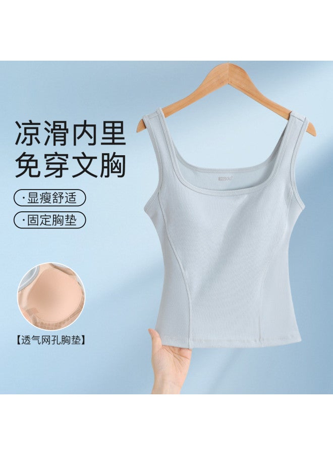 Red Bean Women'S Padded Camisole With Built-In Bra, Seamless Thin Underwear For A Slimming And Sleek Look - Image 2