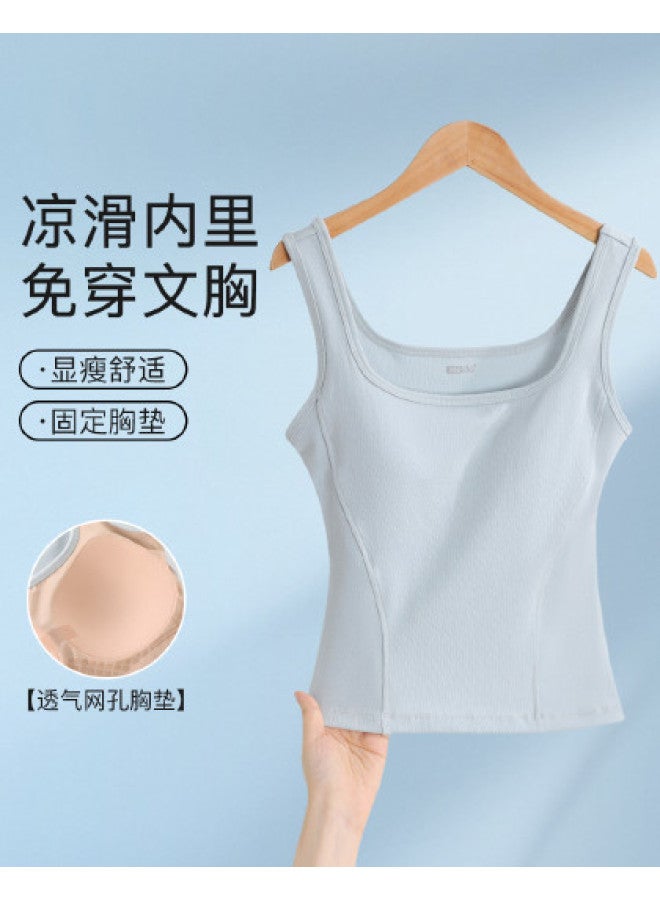 Red Bean Women'S Padded Camisole With Built-In Bra, Seamless Thin Underwear For A Slimming And Sleek Look - Image 1