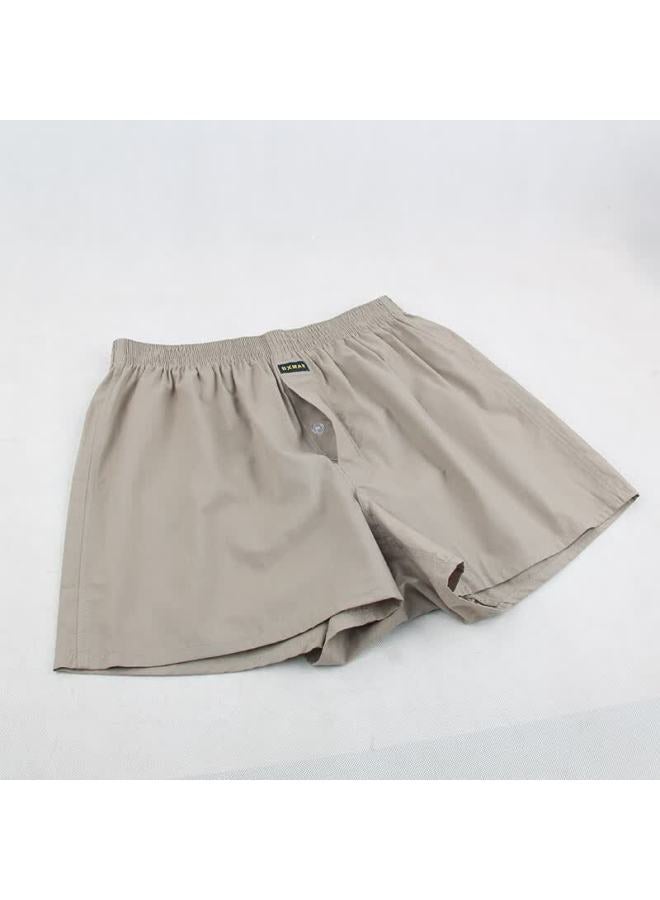 Bxman Loose Fit Men's Boxer Shorts Pure Cotton Woven Boxer Briefs Mid-rise Plus Size Solid Color Cb79 Set Xxl - Image 5