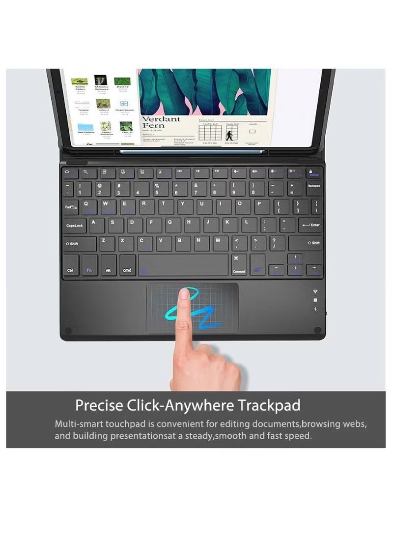 ZOOMEE Mi Pad 7 cover with Keyboard Case for Xiaomi Pad 7/7 Pro 11.2 inch, Magnetic Detachable Trackpad Keyboard, Adjustable Stand, Lightweight and Portable, PU Leather Protective Cover-Black - Image 4