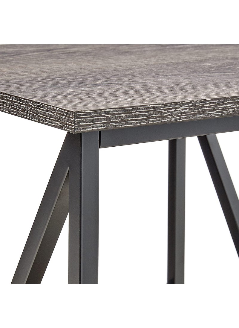 INDIAN DECOR INDIAN DECOR 45514 Sofa Side End Table Side Table with Wooden Shelf C Shaped Couch Table for Living Room Bedroom Metal Frame Nightstand  - Image 5
