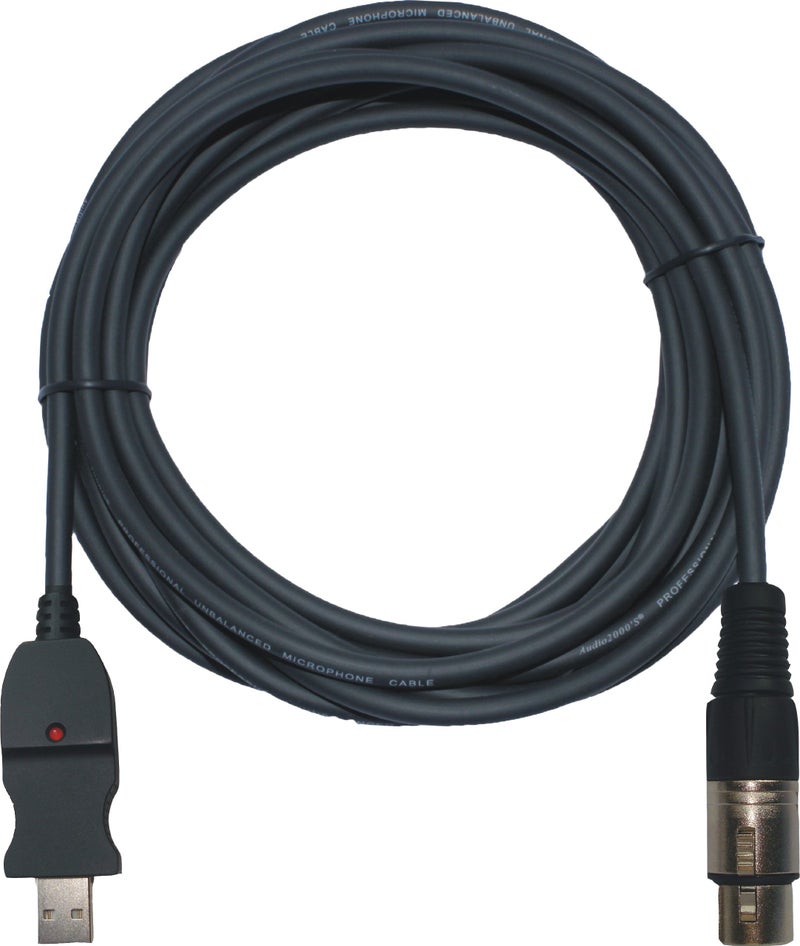 AUDIO 2000'S كابل تسجيل ميكروفون USB إلى XLR أنثوي بطول 20 قدم - ADC203R - Image 1