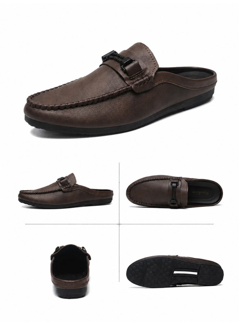 Men's PU Leather Slip-On Mule Loafers Soft Sole Casual Shoes for Daily Wear, Work, Travel and Gatherings - Image 3