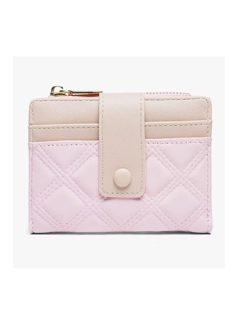 Deabolar Women Wallet  Leather Short Wallet Bifold RFID Blocking Wallet Credit Card Holder Organizer with Zipper Pocket Mini Lady Purse