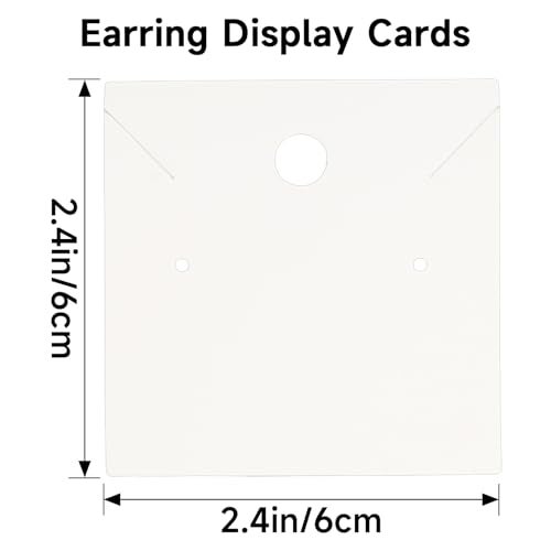Festiko® 100 Pcs White Earring Display Cards (2.4 Inch) | Square Kraft Jewellery Holder Cards for Earrings & Necklaces | Jewellery Display for Handmade, Small Business, Craft Fair & Retail Use - Image 2