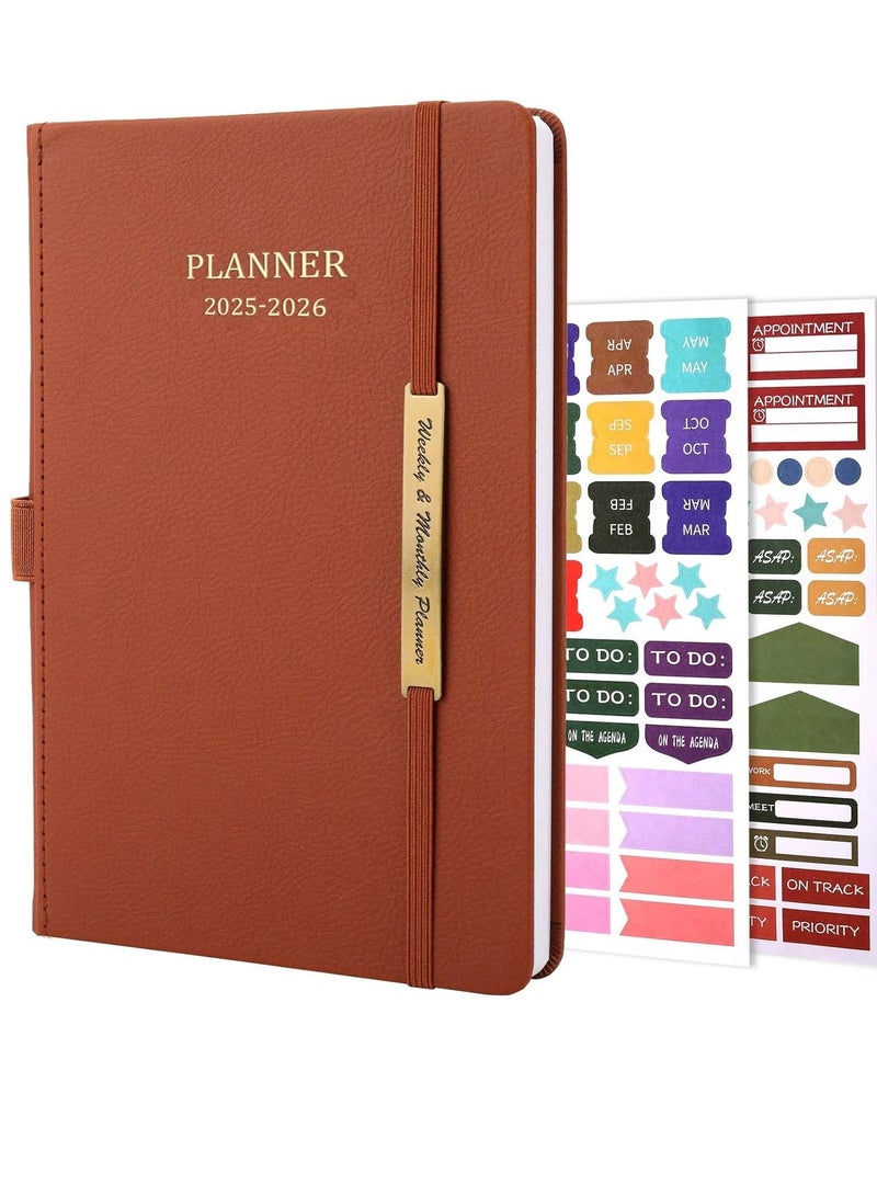 Arabest Planner Notebook 2025-2026, Month Weekly Planner Runs JAN 2025 to JUN 2026, 2025-2026 Planner with Pen Loop, Back Pocket and Stickers, 18 Months Planner, Monthly Planners 2025-2026 - Image 1