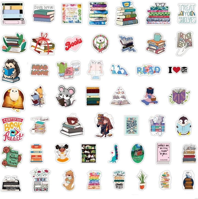 موموبير Mumoo Bear 100 قطعة ملصقات قراءة، ملصقات تحفيزية مقاومة للماء للمذكرات والمخططات، ملصقات فينيل عصرية لزجاجات المياه والكتب وأجهزة الكمبيوتر المحمول، ملصقات للأطفال - Image 4