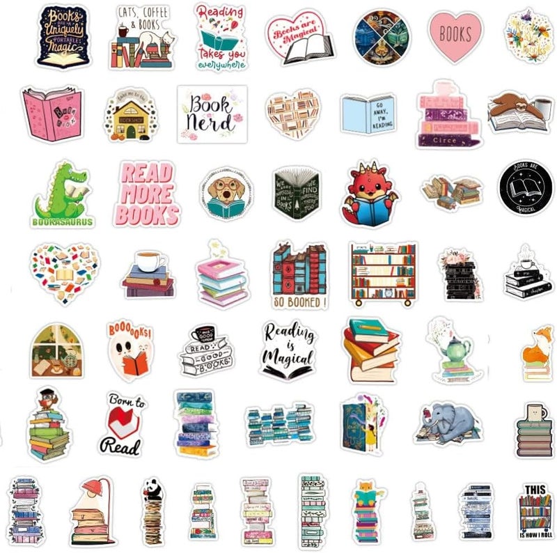 موموبير Mumoo Bear 100 قطعة ملصقات قراءة، ملصقات تحفيزية مقاومة للماء للمذكرات والمخططات، ملصقات فينيل عصرية لزجاجات المياه والكتب وأجهزة الكمبيوتر المحمول، ملصقات للأطفال - Image 3