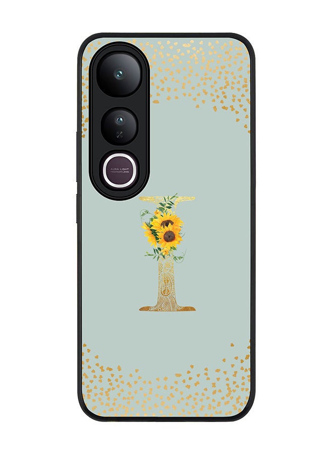 Stylizedd For vivo V50 Lite Case,Slim fit Camera Protection, Shockproof Thin Phone cover  - Custom Floral Monogram - I  (Light Grey )
