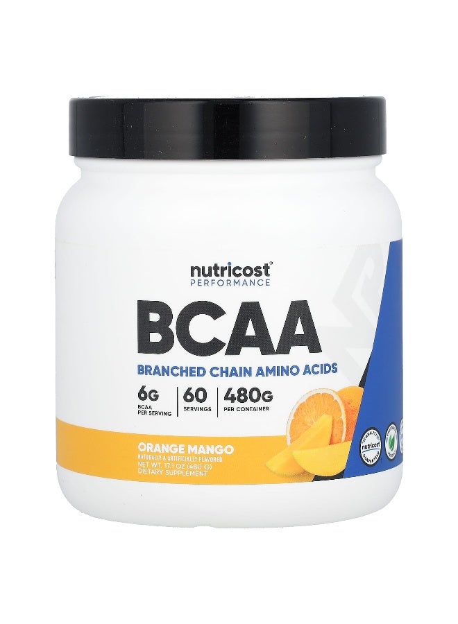 Nutricost, Performance, BCAA, Orange Mango, 17.1 oz (480 g) (Packaging may vary) - Image 1