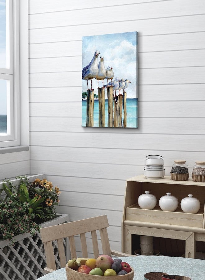 SUMGAR Ocean Wall Art Coastal Sea Bird Artwork Framed Prints Wall Decor Teal Beach Canvas Paintings for Bathroom Bedroom Living Room Decor 16"x24" - Image 5
