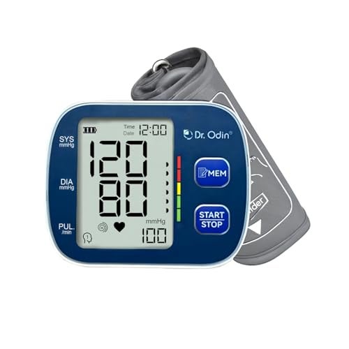 Dr.Odin Dr. Odin OBP106 Automatic Digital Blood Pressure Monitor with Large Display for Home, Cuff 22-36 cm, Dual Memory, Battery Powered, Blue - Image 1
