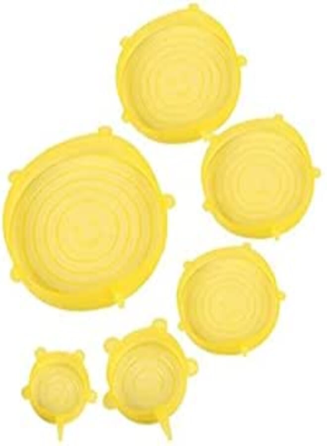 Silicone lids stretch fresh food cover stretch lids, 6-pack of various sizes