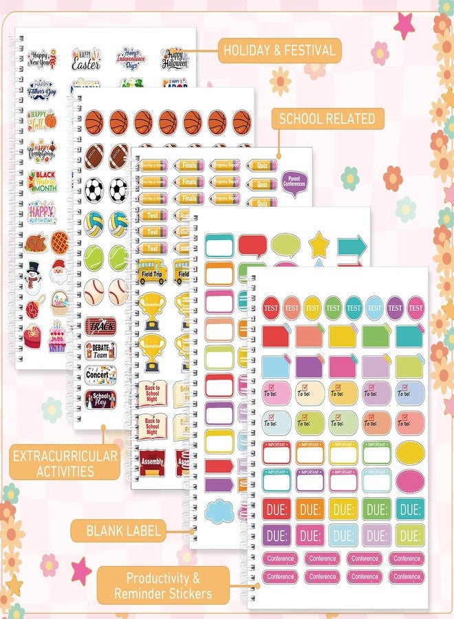 مخطط سينلود للمعلمين 2025-2026 (يوليو 2025 - يونيو 2026)، مقاس 11 × 8 بوصة، مخطط دروس للمعلمين مع ملصقات وعلامات تبويب شهرية ملونة، كتاب تخطيط الدروس للمعلمين، منظم الفصل الدراسي المنزلي (نقاط سوداء). - Image 3