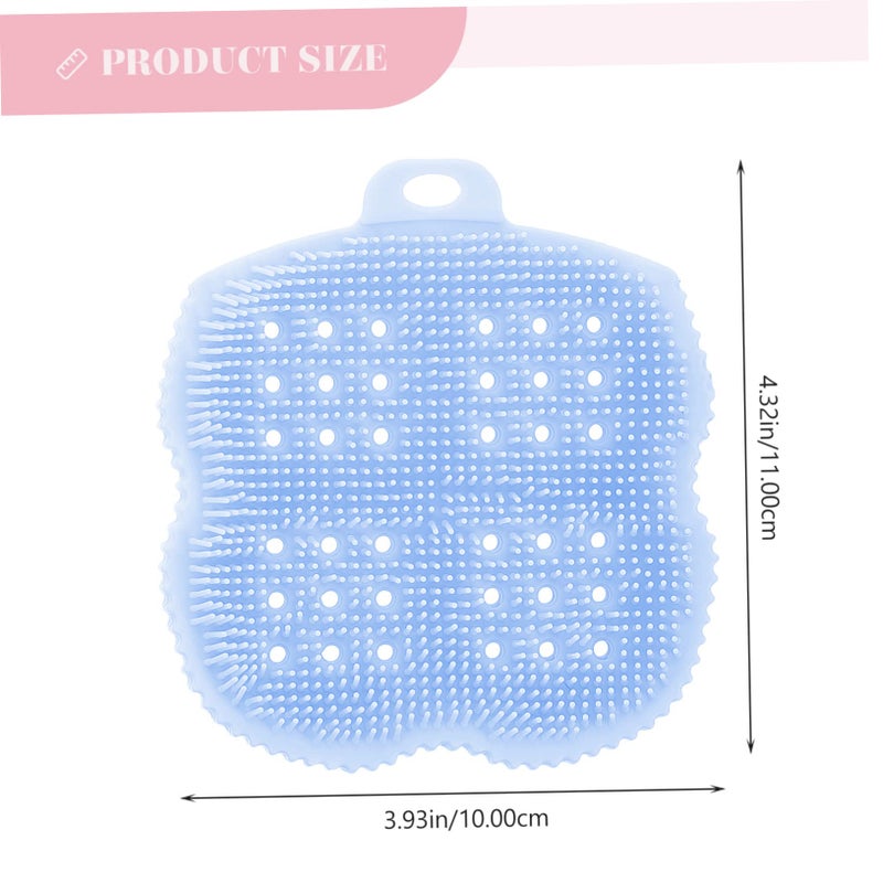 2Pcs Blue Silicone Body Scrubber Brush For Exfoliating And Scalp Detangling - Image 3