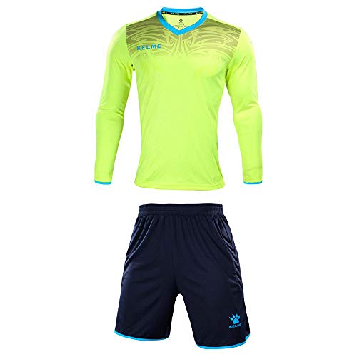 KELME Men Women Padded Goalkeeper Jersey and Shorts, Youth Soccer Goalie Shirt Long Sleeve, Adult Keeper Uniform Kit,Yellow S - Image 4