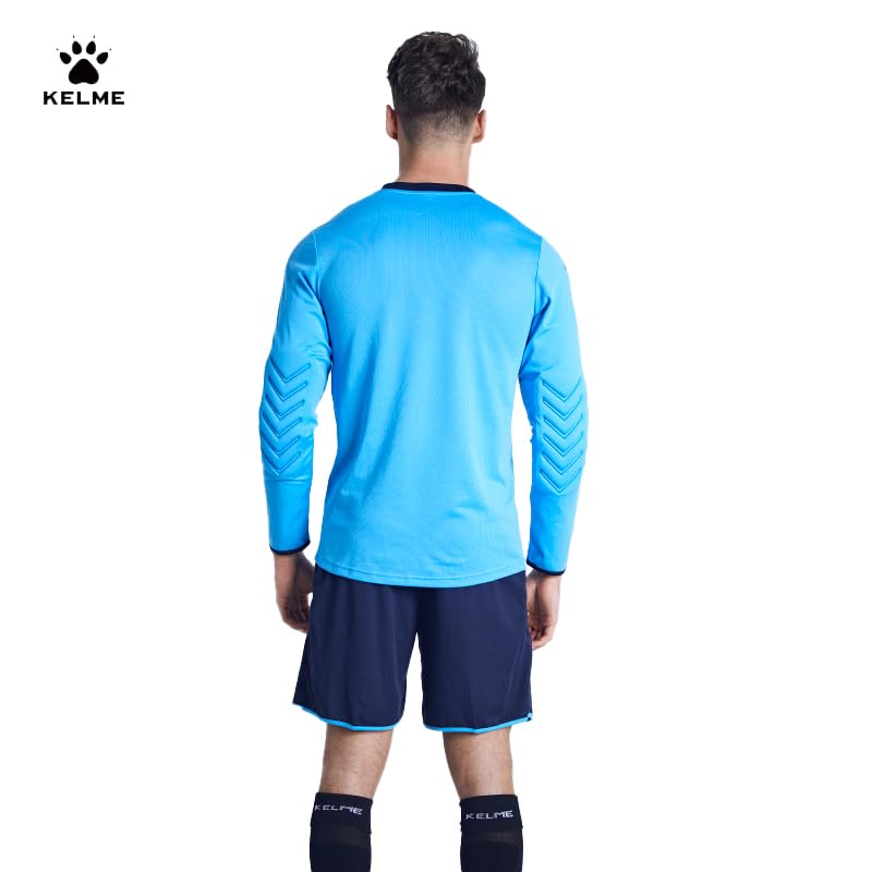 KELME Men Women Padded Goalkeeper Jersey and Shorts, Youth Soccer Goalie Shirt Long Sleeve, Adult Keeper Uniform Kit,Yellow S - Image 2