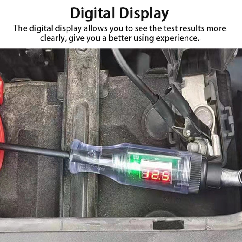 6 V 12 V 24 V Portable Car Automotive Electric Digital Display Circuit Tester Car Truck Circuit Probe Test Pen Automotive Test Light Tester with 2.8M Spring Wire - Image 3