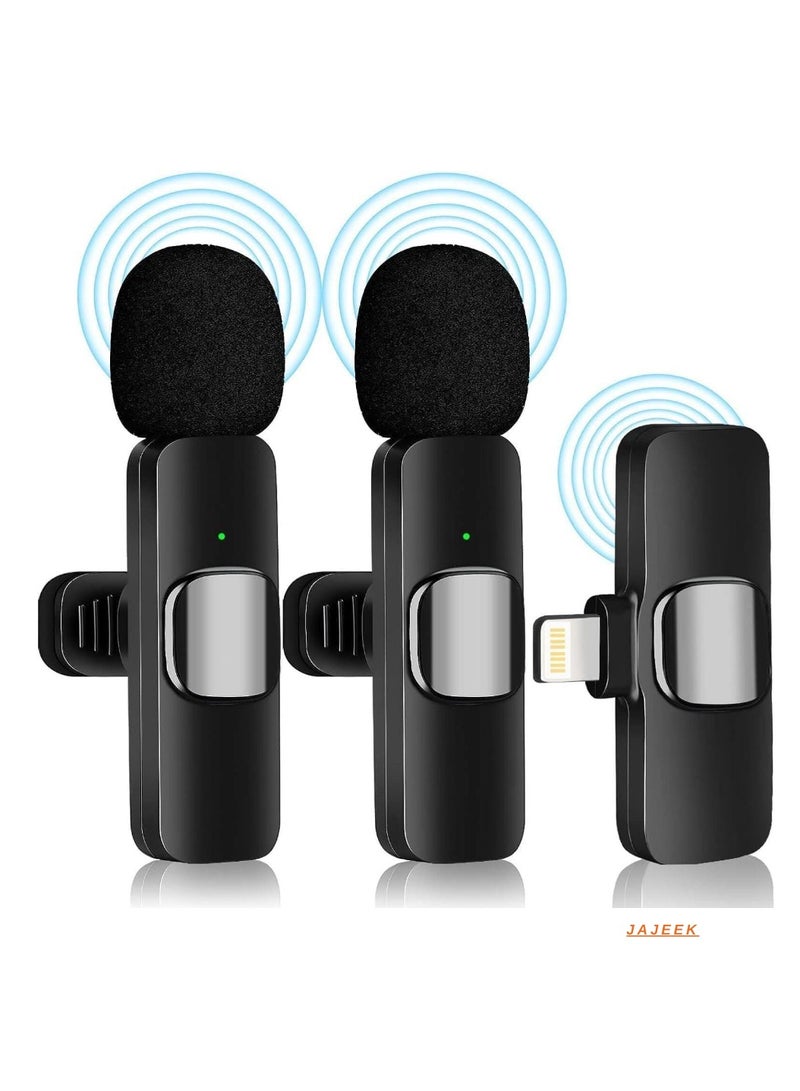 JAJEEK New Dual Omnidirectional Wireless Microphone for iPhone, Noise Cancelling with Echo Mode, Professional Mic for Video Recording, Podcasting, YouTube, High-Quality Audio, Easy to Use, Compact & Portable - Image 1