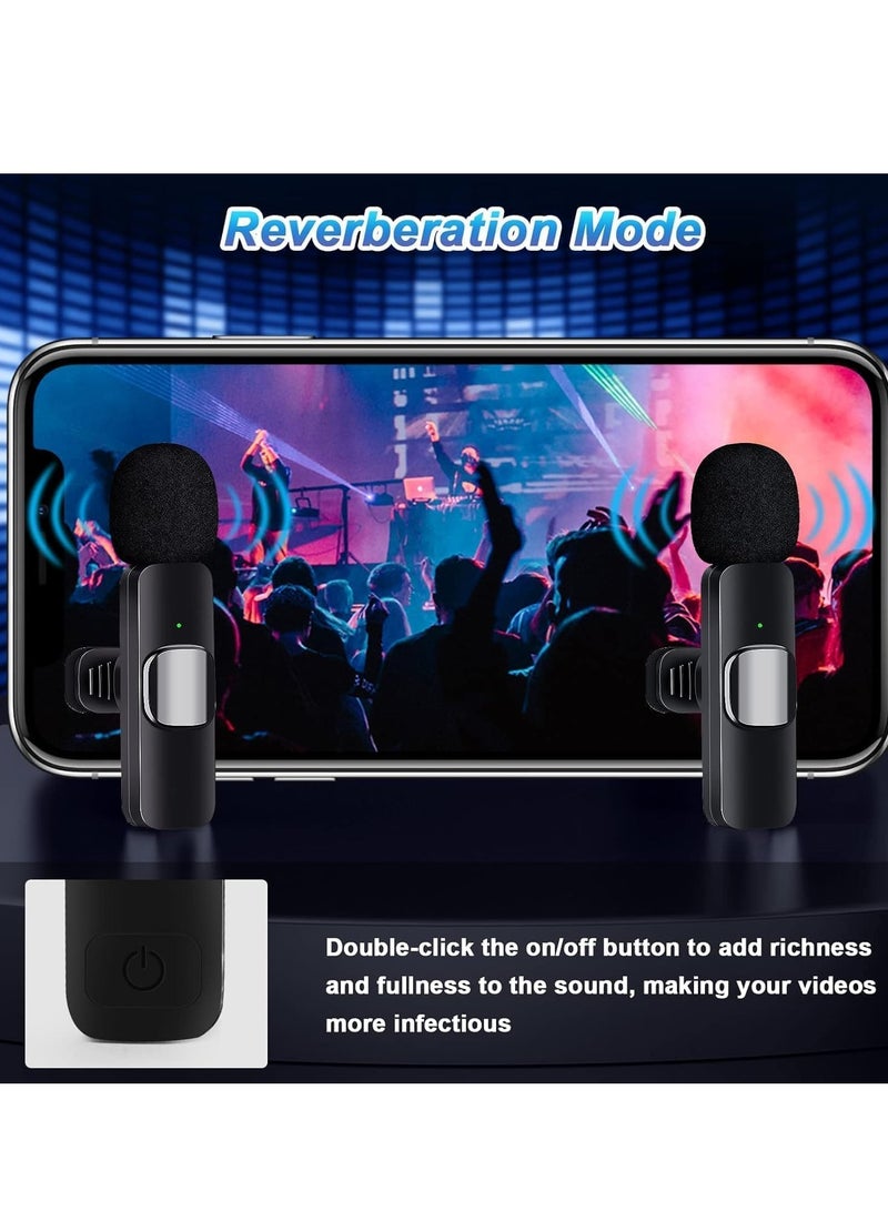 JAJEEK New Dual Omnidirectional Wireless Microphone for iPhone, Noise Cancelling with Echo Mode, Professional Mic for Video Recording, Podcasting, YouTube, High-Quality Audio, Easy to Use, Compact & Portable - Image 2